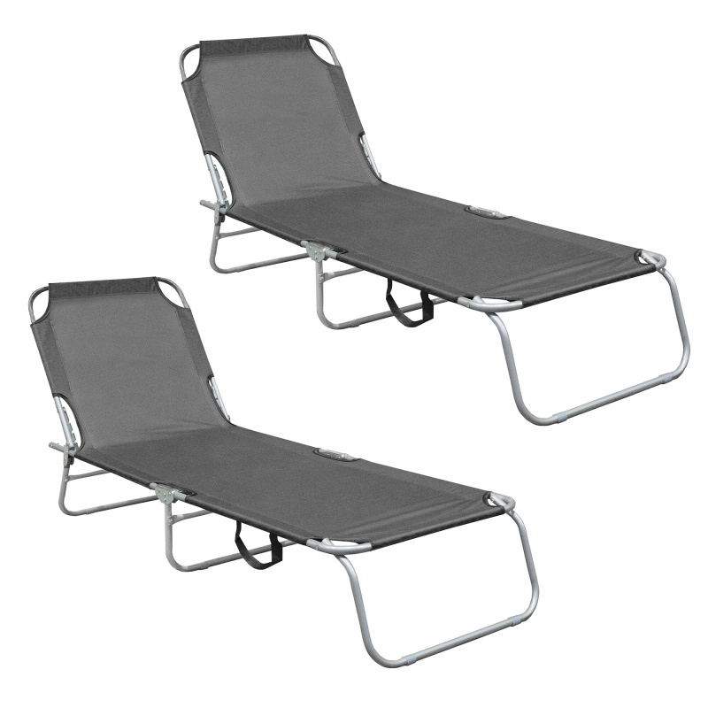 Aga 2x Garden Reclining Lounger Grey