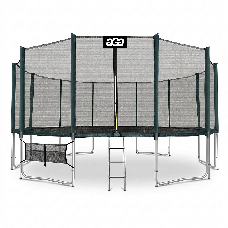 Aga SPORT PRO Trampoline 518 cm Dark Green + Safety Net + Ladder + Shoe Pocket