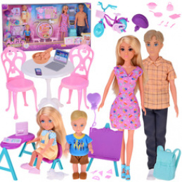 Anlily Large Set DOLL FAMILY Kitchen and Furniture + School and Work ZA5699 Universal