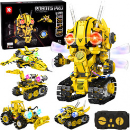 Technical Blocks Robots Pro 5in1 Set Remote + LED Light 673pcs RC0743 universal