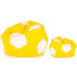 Aga Sofa bag BALL XXXL White - Yellow + footrest