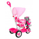 children's tricycle Elephant Pink + sounds + canopy + barrier + footrest + handle + runners + storage space