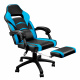 Aga Office chair Black - Light blue with footrest