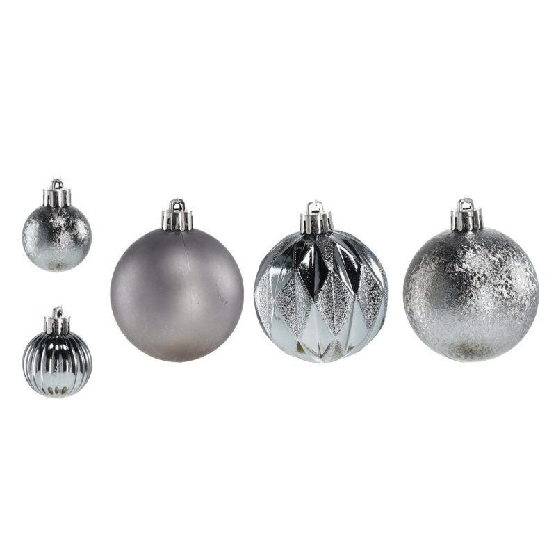 Aga Christmas Baubles MIX 3/6cm 44pcs Grey