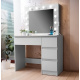 Aga Dressing table with mirror, lighting and el.drawer Matte White