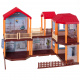 Dollhouse with red roof + lighting