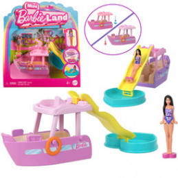 Mattel Mini Barbie Land Holiday Doll + Yacht with Slide ZA6038 B Universal