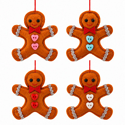 Aga Christmas Ornament Set 4 pcs Gingerbread