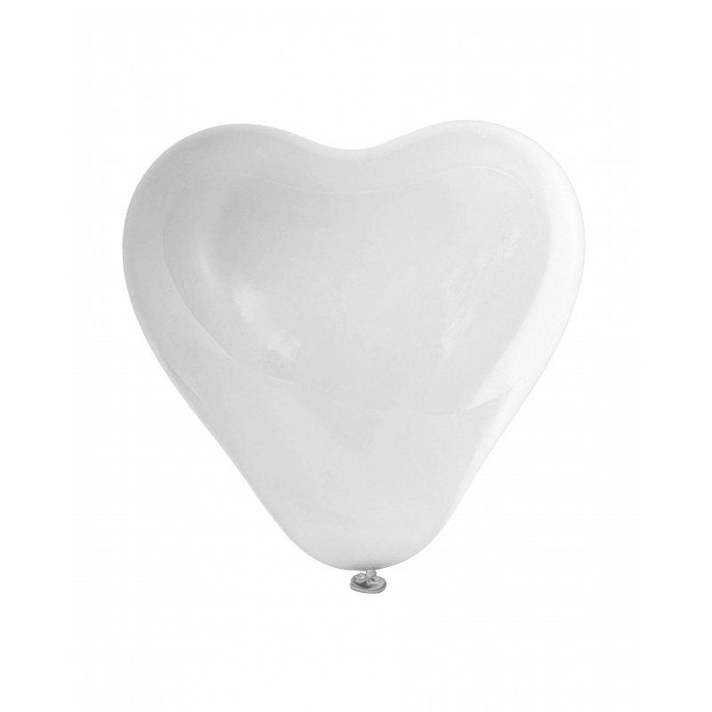 Aga4Kids Latex Balloon Heart 25 cm White 10 pcs