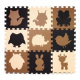 Aga Contrast Foam Puzzle 85 cm x 85 cm 9 pieces Brown
