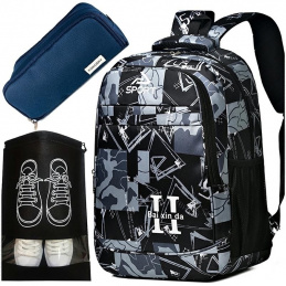 K402C SCHOOL SPORTS BACKPACK SET      SHOE BAG PENCIL CASE