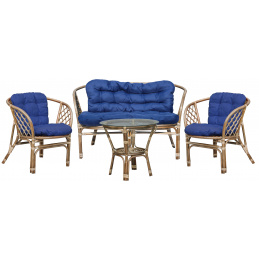 Aga Rattan set BAHAMA Grey Dark Blue