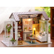 Aga Wooden model of living room for dolls to build LED
