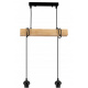 Hanging Ceiling Light LED Wooden Beam 2xE27 Square Chandelier Rollable