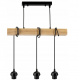 Hanging Ceiling Light LED Wooden Beam 3xE27 Chandelier Dense Ball LUCA