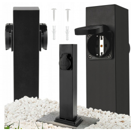 Outdoor standing garden lamp with two hermetic sockets