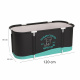 Aga Folding Portable Bathtub 120x60x50 cm Black