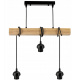 Hanging Ceiling Light LED Wooden Beam 3xE27 Chandelier Diamonds White