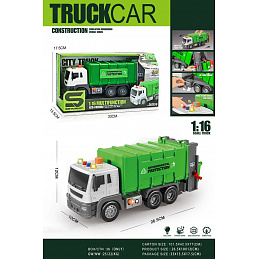 Garbage Truck Green 1:16 with Light and Sound Function