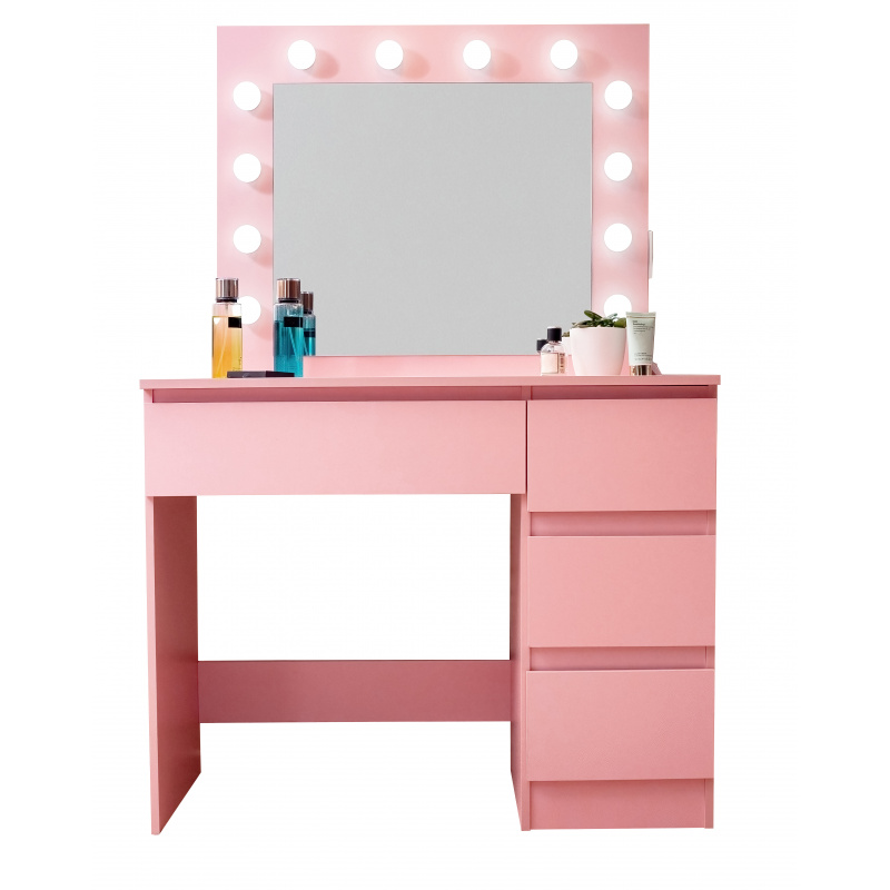 Aga Dressing table with mirror, lighting and el.drawer Pink