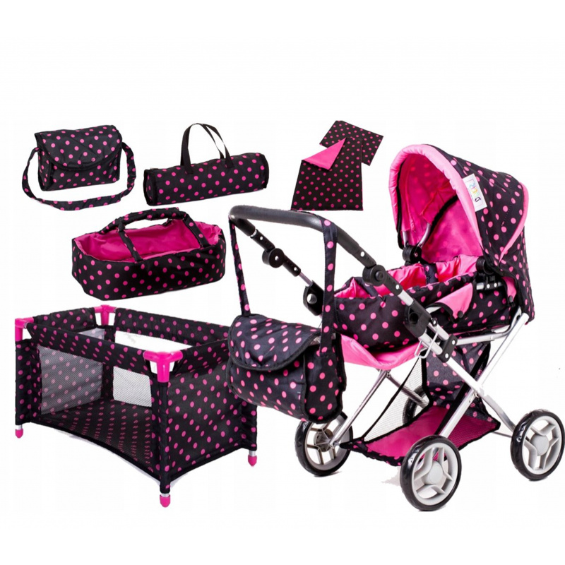 Doris Doll stroller set 5in1 Hot Pink 1