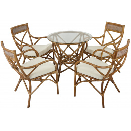 Aga Rattan set PANJI Dark Honey/ White