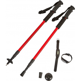 Aga Trekking poles AntiShock Red with pedometer