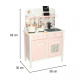 Wooden kitchen unit with pink flowers oven LULILO