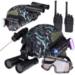 Set for soldier helmet binoculars laser lamp flashlight walkie-talkie camouflage ZA5310 universal