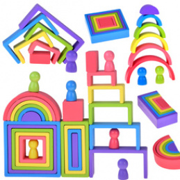 Wooden Puzzle MONTESSORI - Elements of Various Shapes ZA5859 Universal