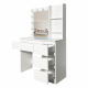 Aga Dressing Table with Mirror and Lighting Matte White