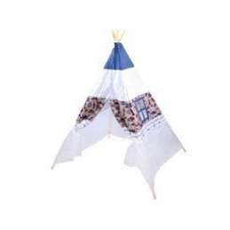 Children's teepee tent ZA3557 Tm. blue/White
