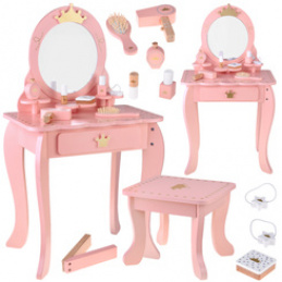Wooden Royal Dressing Table with Mirror + Stool + Accessories ZA5934 Universal