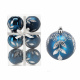 Aga Christmas Ornaments 7cm 6pcs Blue - Leaves