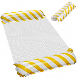 Inflatable beach mattress hammock water lounger chair pool yellow