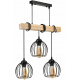 Hanging ceiling light LED wooden beam 3xE27 loft wire ball