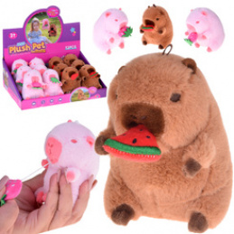 Charming CAPYBARA pendant munching on watermelon mini plush 10 cm ZA5733 universal