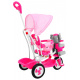 children's tricycle Elephant Pink + sounds + canopy + barrier + footrest + handle + runners + storage space