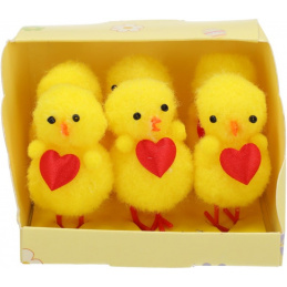Small chicks with hearts 6 pcs. Easter
