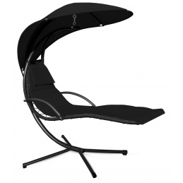 Aga Garden Hanging Lounger with Canopy Black