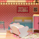 Aga MDF Dollhouse with furniture 70 cm Pink LED