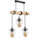 Hanging Ceiling Light LED Wooden Beam 3xE27 Chandelier Spring White