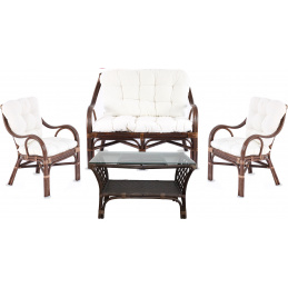 Aga Rattan set BUTEO 2 Choco White