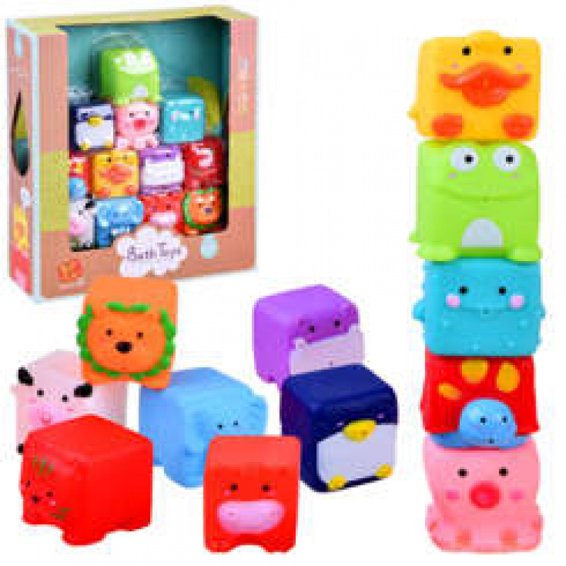 Rubber cubes with animals for the bath 12 pcs ZA2813