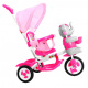 children's tricycle Elephant Pink + sounds + canopy + barrier + footrest + handle + runners + storage space