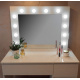 Aga Dressing table with mirror, lighting and el.drawer + stool Glossy white