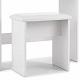 Aga Dressing table with mirror and lighting + stool Matte white