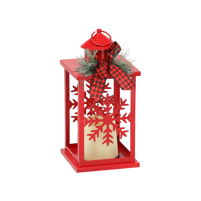 Aga Metal LED Christmas Lantern Red