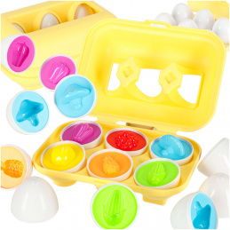 educational puzzle egg shape sorter Montessori fruits vegetables 6pcs