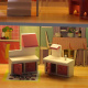 Aga MDF Dollhouse with furniture 70 cm Pink LED